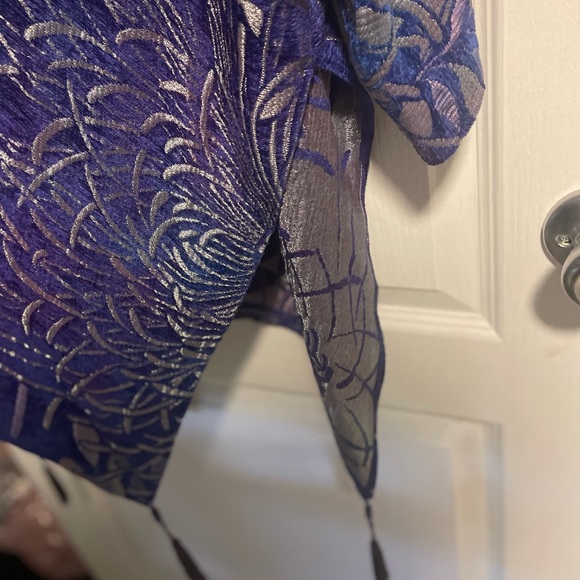 *Rare Vintage Designer Piece* Zonda Nellis Silk Blend Tapestry Kimono Cardigan - Picture 11 of 16